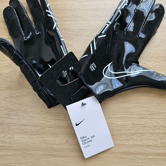 Nike Vapor Jet Football Gloves Size S Black White Receiver Texturized Rubber New - Picture 9 of 15